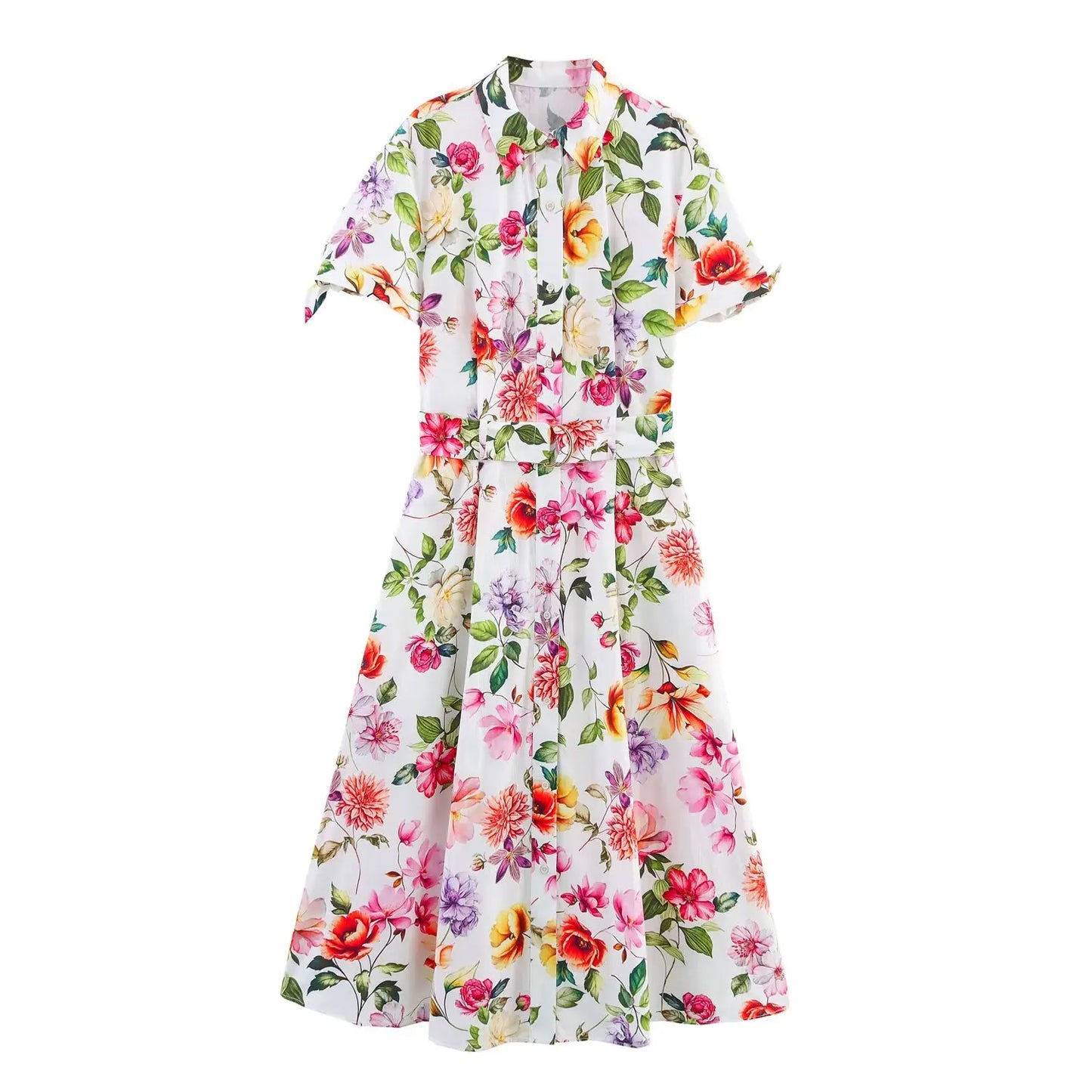 Flora Vintage Printed Midi Dress