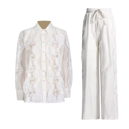 Puvi Linen lace co-ord set