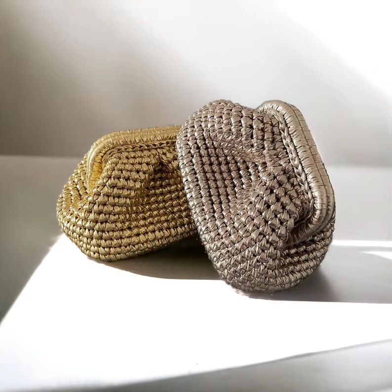 Metallic evening wear bags