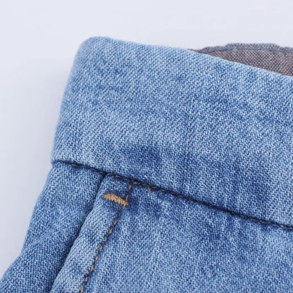 American Style Simple Casual Wide Leg High Waist Jeans