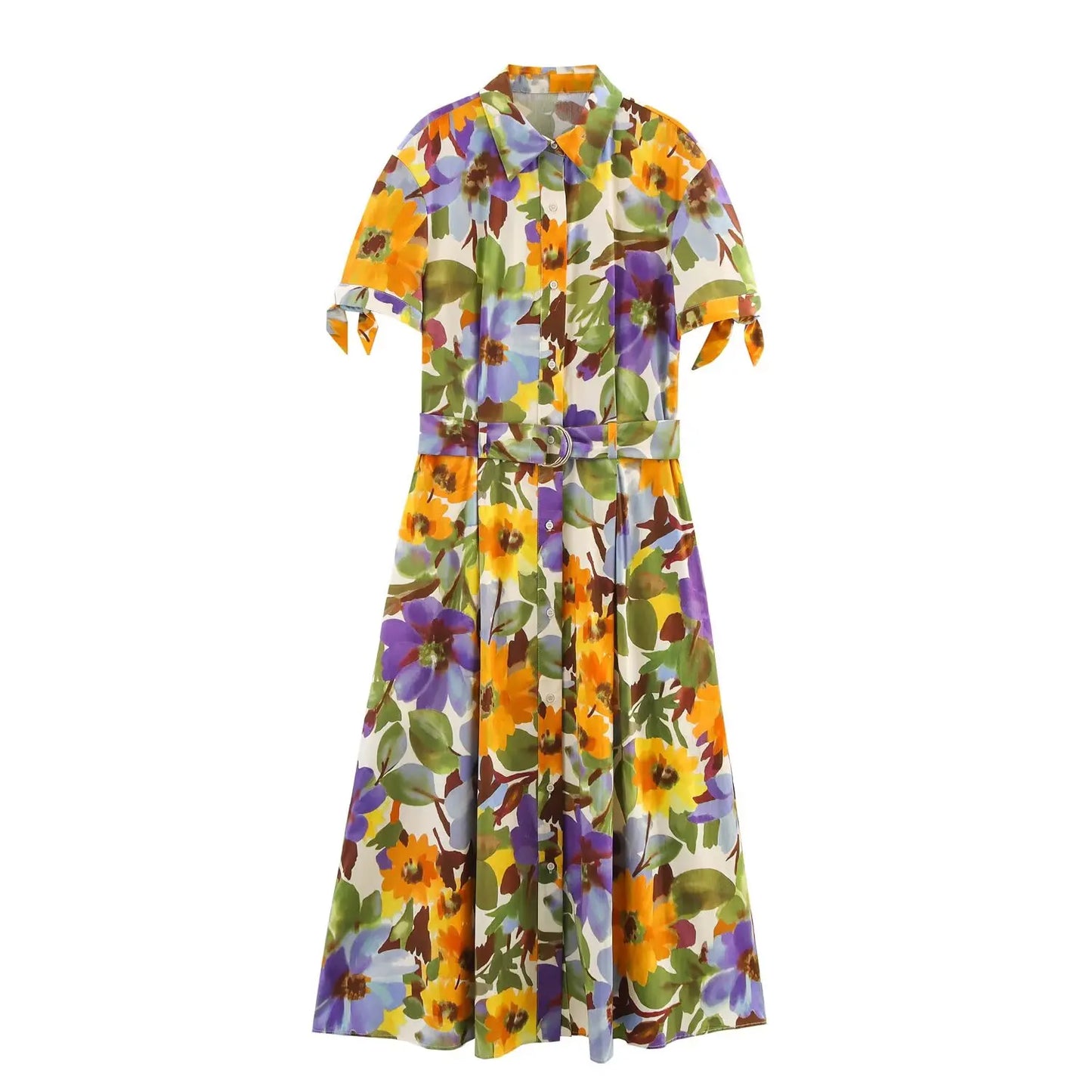 Flora Vintage Printed Midi Dress