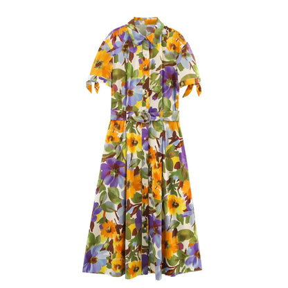 Flora Vintage Printed Midi Dress