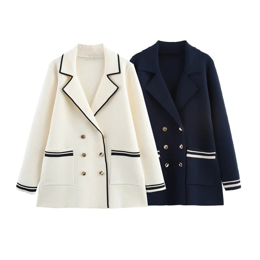 Stracy Double-Breasted Knitted Sweater