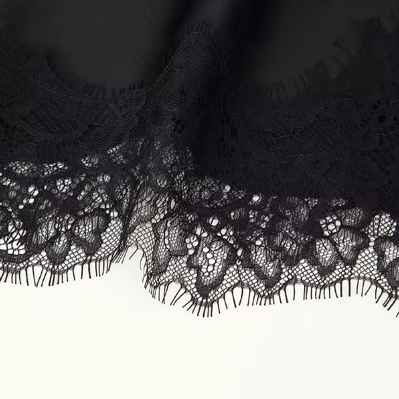 Lace Edge Black halter top