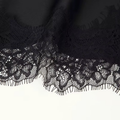 Lace Edge Black halter top