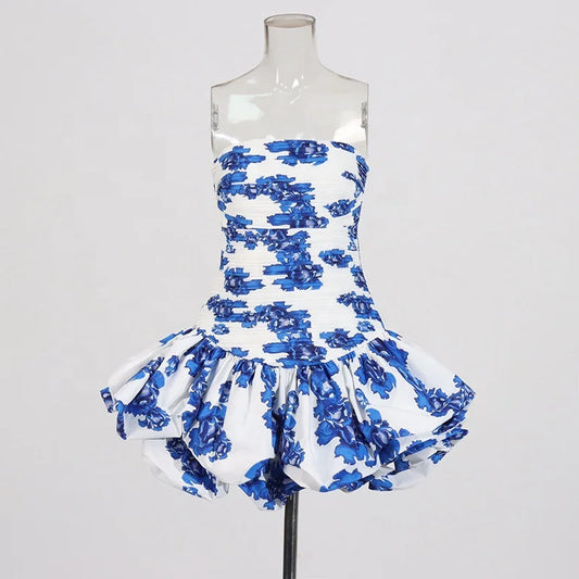 Soho Ruffled pleated tube short  dress