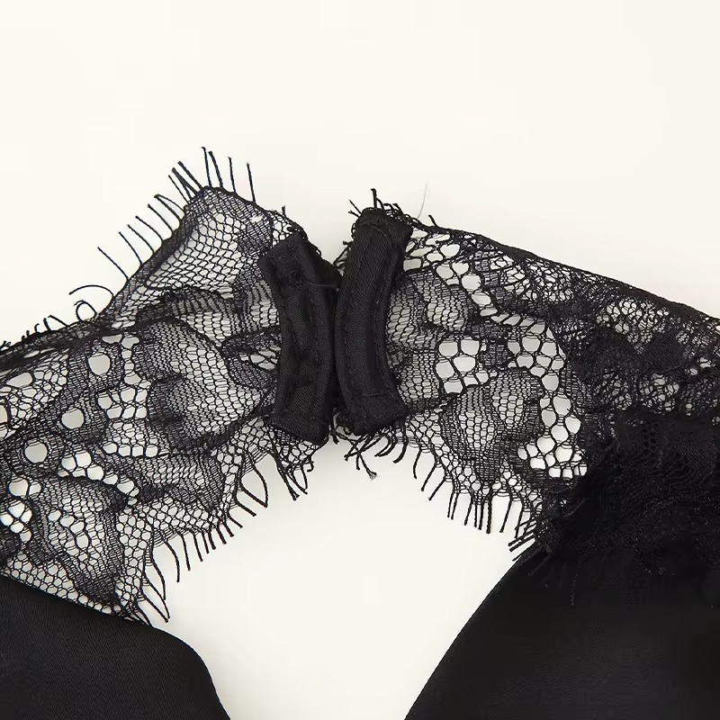 Lace Edge Black halter top