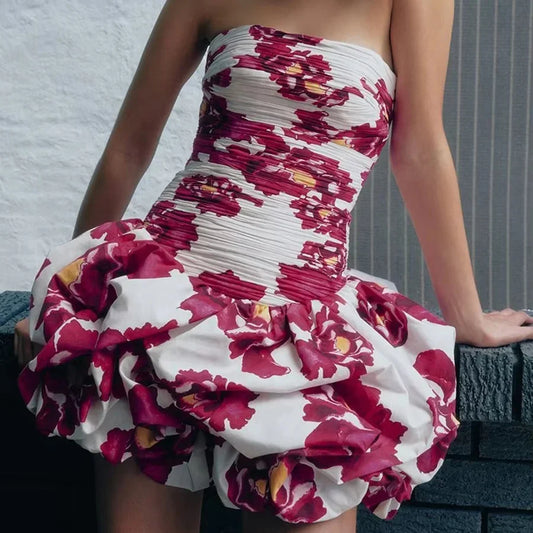 Soho Ruffled pleated tube short  dress