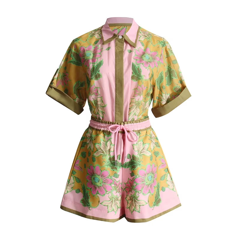 Peachy Flora co-ord shorts set