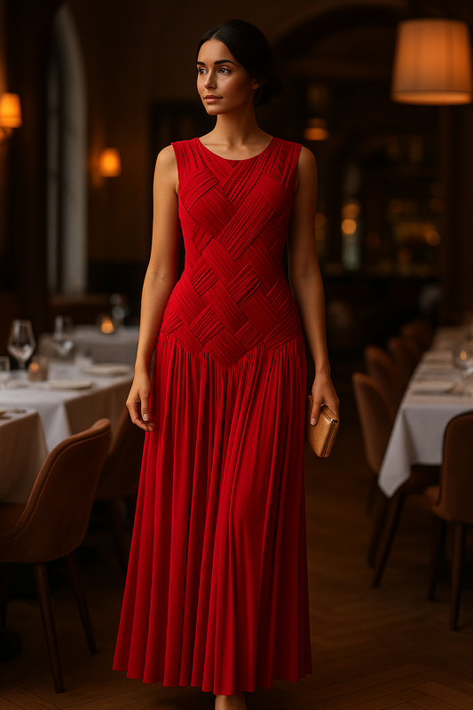 Retro Braided Vintage Dress