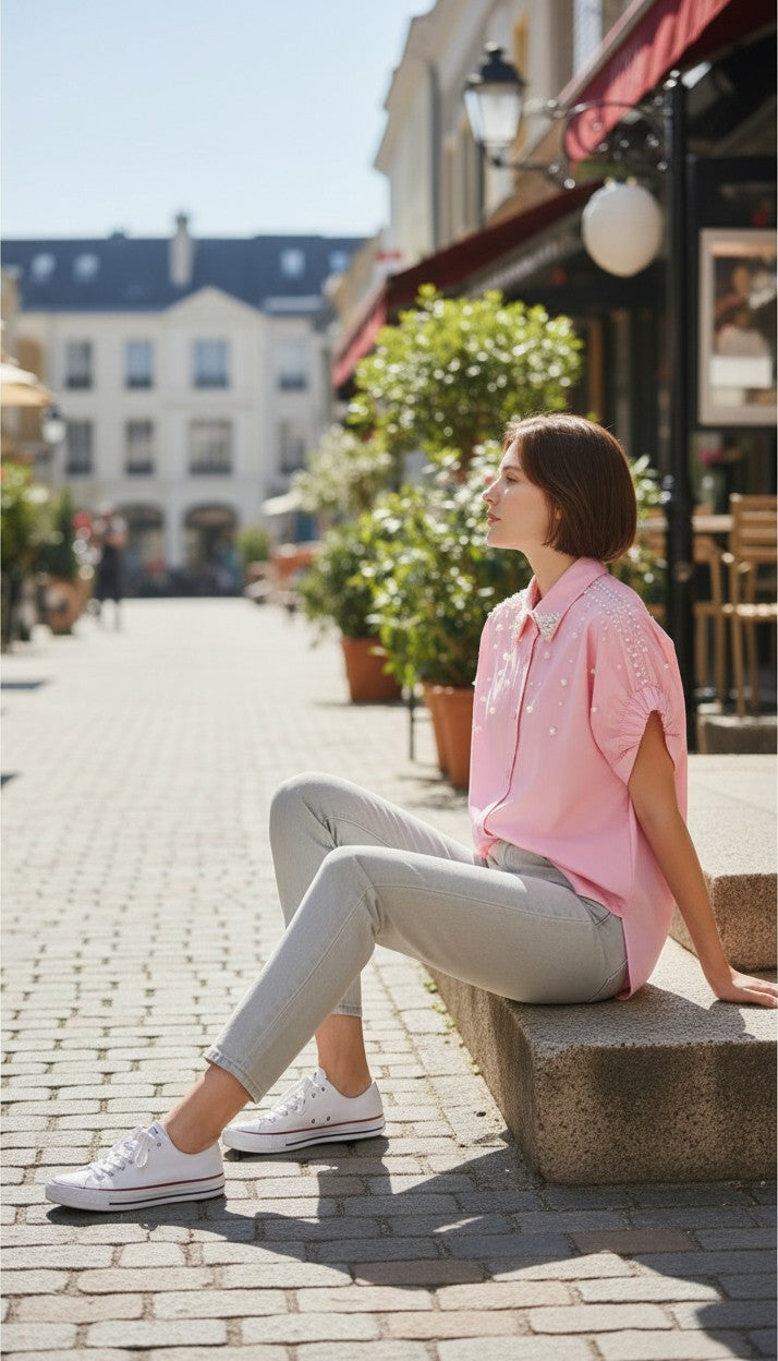 Pearl Embelished  Shirt
