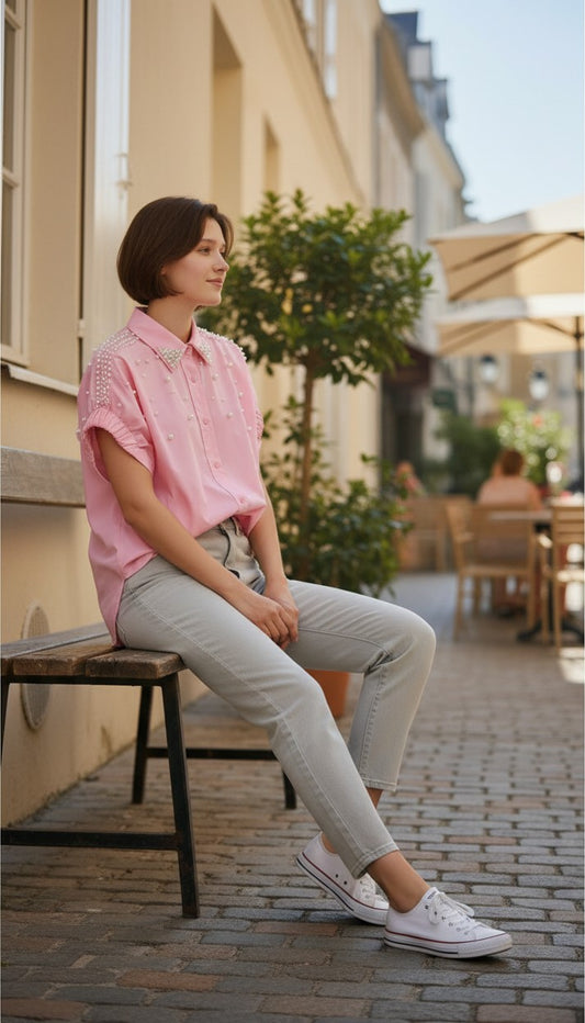 Pearl Embelished  Shirt