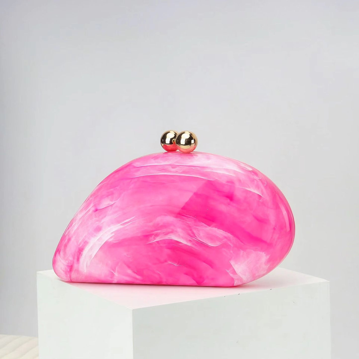 Zenzi Acrylic Marble-Finish Clutch