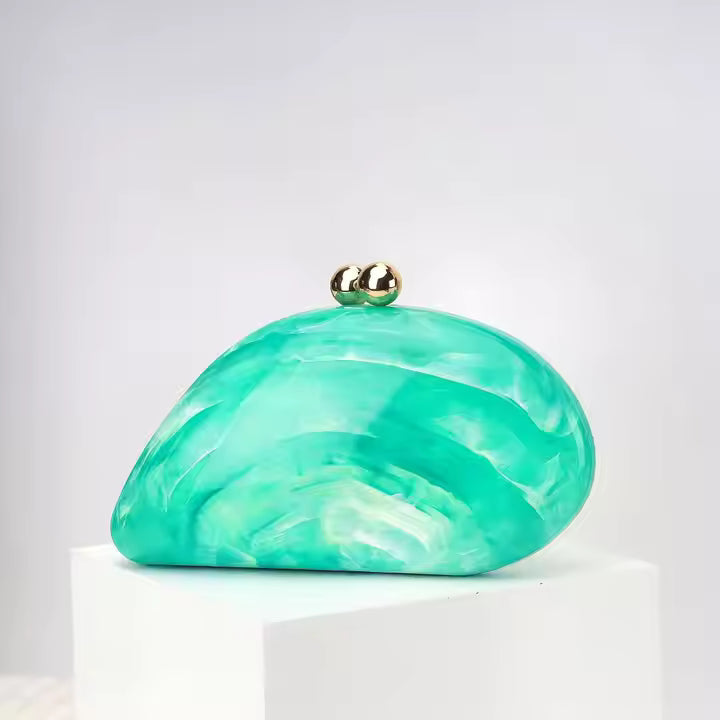 Zenzi Acrylic Marble-Finish Clutch