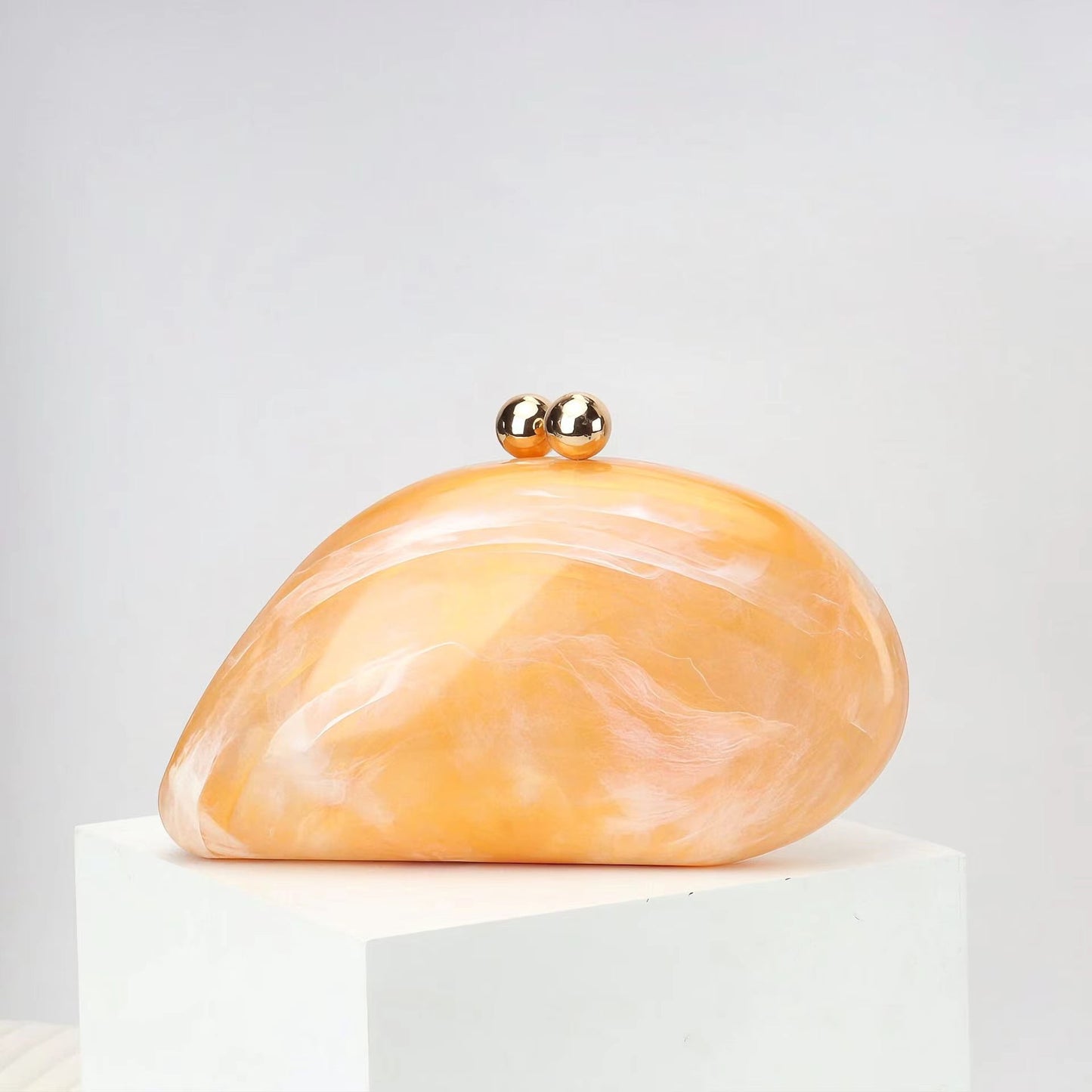 Zenzi Acrylic Marble-Finish Clutch