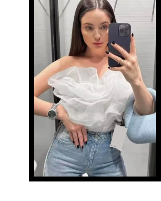 Kyra Off-shoulder Mesh Knitted Short Tube