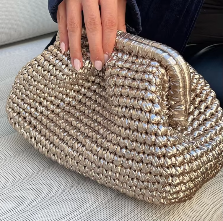 Metallic evening wear bags
