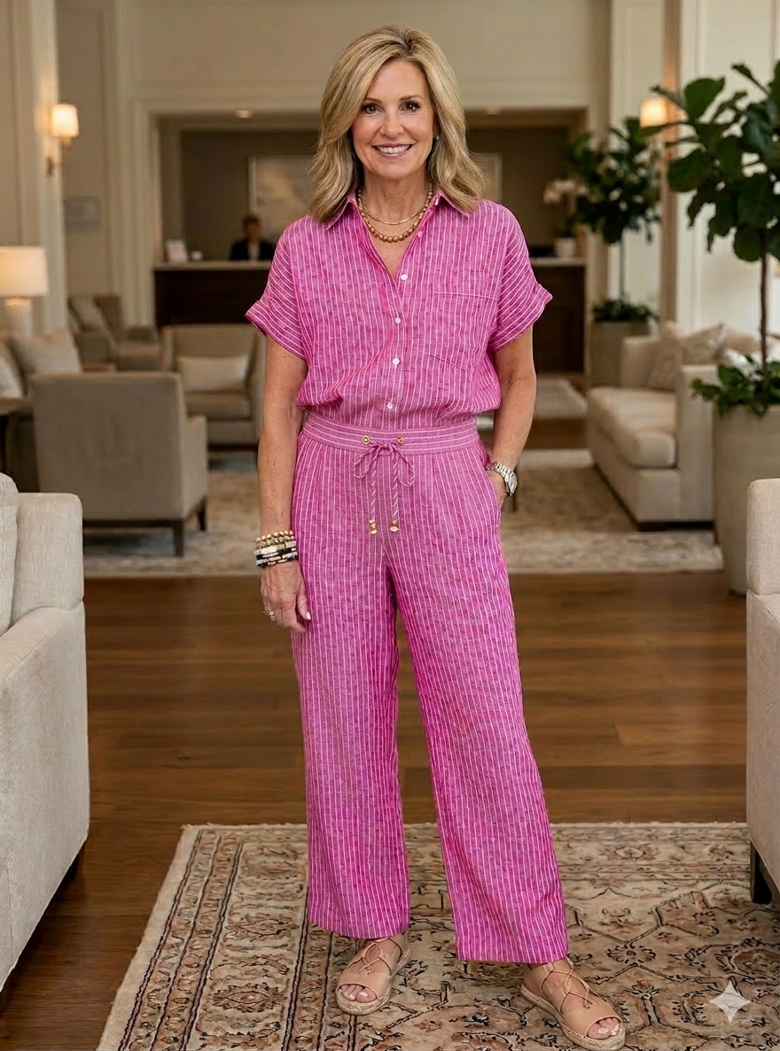 Ginny Striped Cotton Co-ord Set